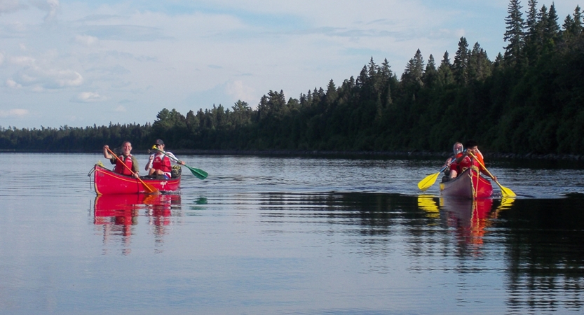 canoeing on outdoor leadership course